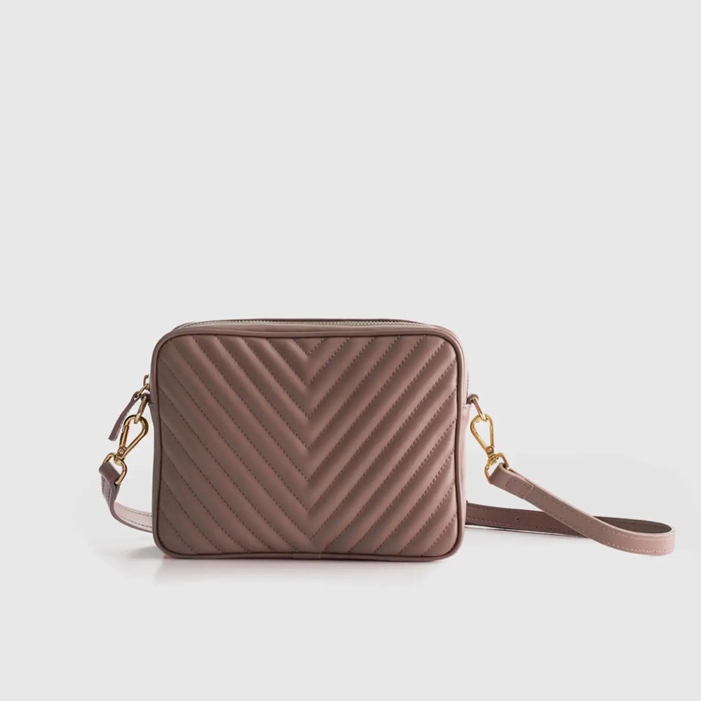 Italian Leather Quilted Crossbody Bag